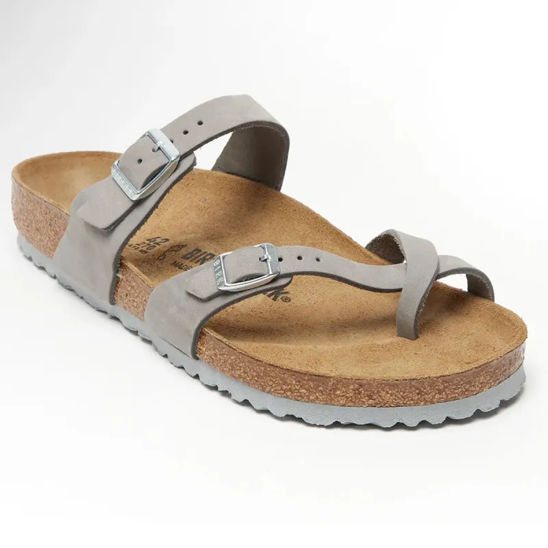 Birkenstock Women's Mayari Nubuck Leather Dove Grey Sandals sold by Zulily