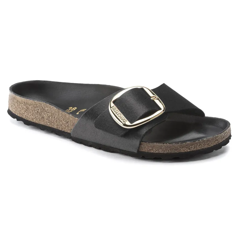Birkenstock Madrid Big Buckle Rivet Logo Velvet Black Sandals sold by Zulily