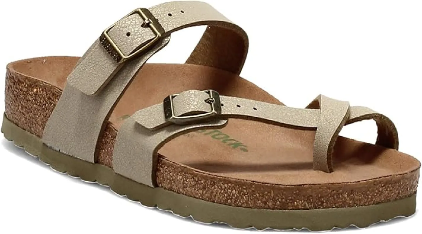 Birkenstock Women's Mayari Birko-Flor Grained Faded Khaki Sandals sold by Zulily