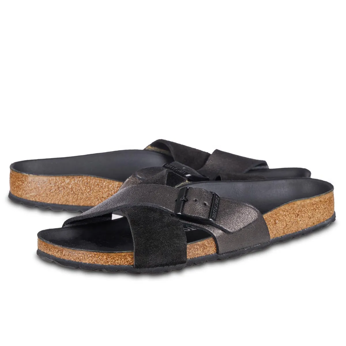 Birkenstock Women's Siena Exquisite Suede Leather Allover Black Sandals sold by Zulily product image thumbnail 2