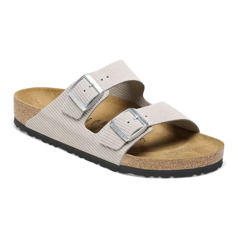 Birkenstock Arizona Suede Embossed Corduroy Antique White Sandals sold by Zulily