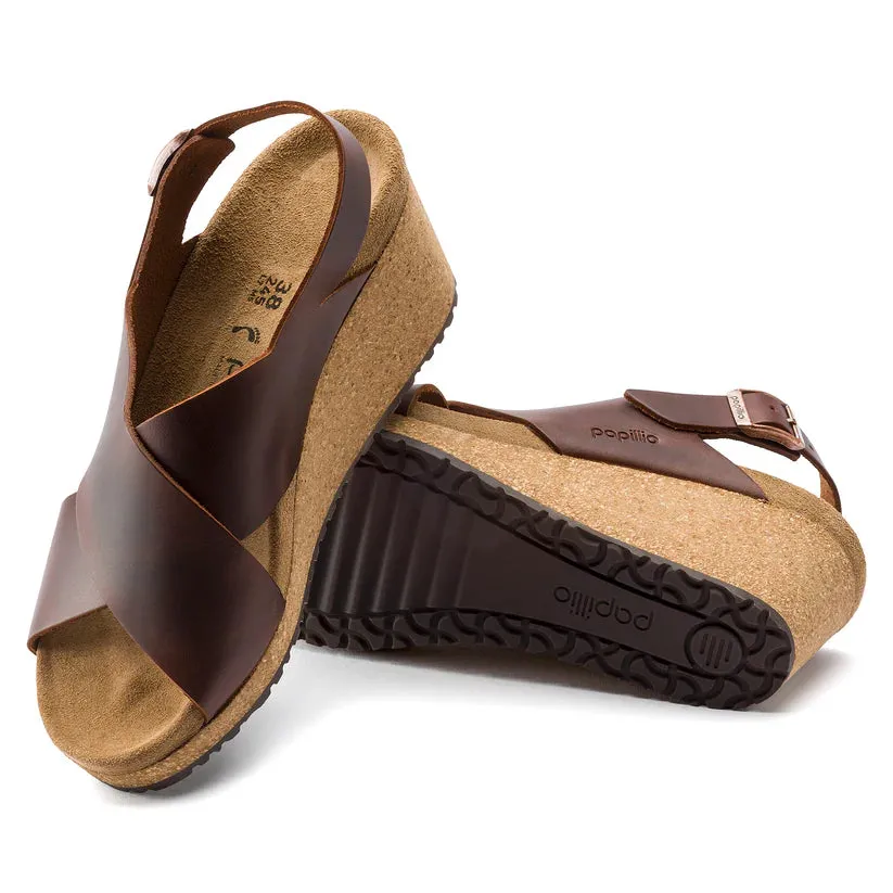 Birkenstock Women's Samira Leather Wedge Cognac Sandals sold by Zulily product image thumbnail 2