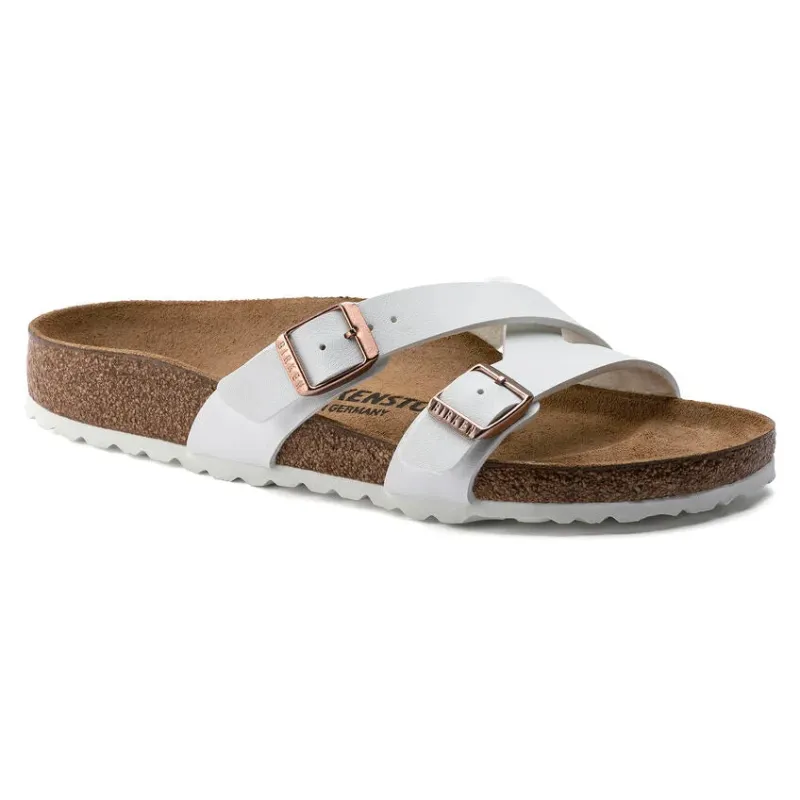 Birkenstock Women's Yao Birko-Flor White Sandals sold by Zulily