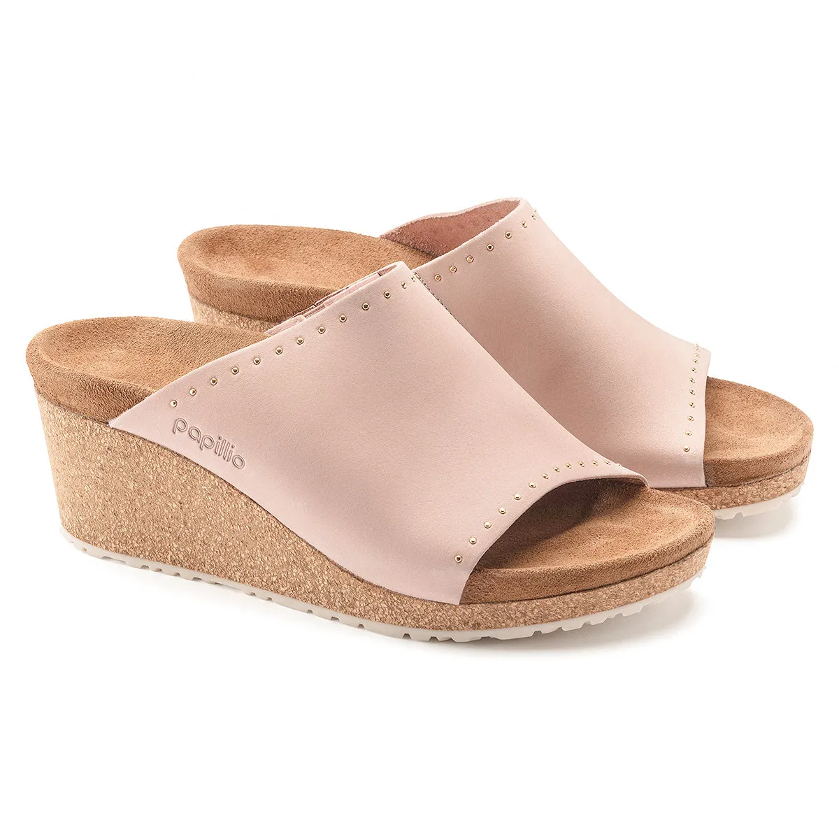 Birkenstock Women's Namica Papillio Rivets Nubuck Leather Wedge Soft Pink Sandals sold by Zulily product image thumbnail 3