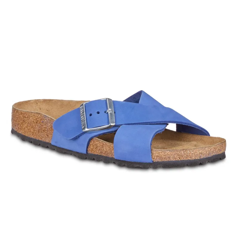 Birkenstock Women's Siena Nubuck Leather Azure Blue Sandals sold by Zulily
