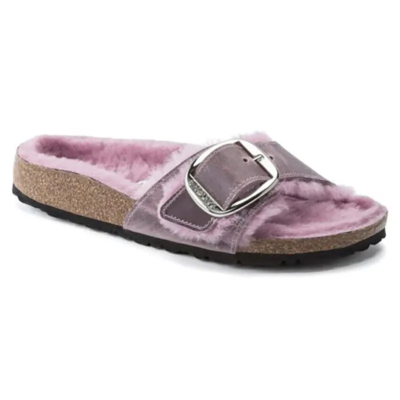 Birkenstock Madrid Big Buckle Natural Leather Lavender Sandals sold by Zulily