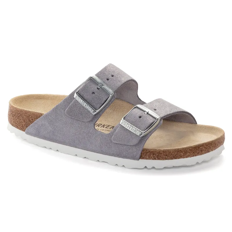 Birkenstock Arizona Suede Leather Purple Fog Sandals sold by Zulily