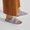 Birkenstock Women's Arizona Platform Nubuck Leather Purple Fog Sandals sold by Zulily
