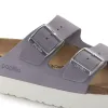 Birkenstock Women's Arizona Platform Nubuck Leather Purple Fog Sandals sold by Zulily