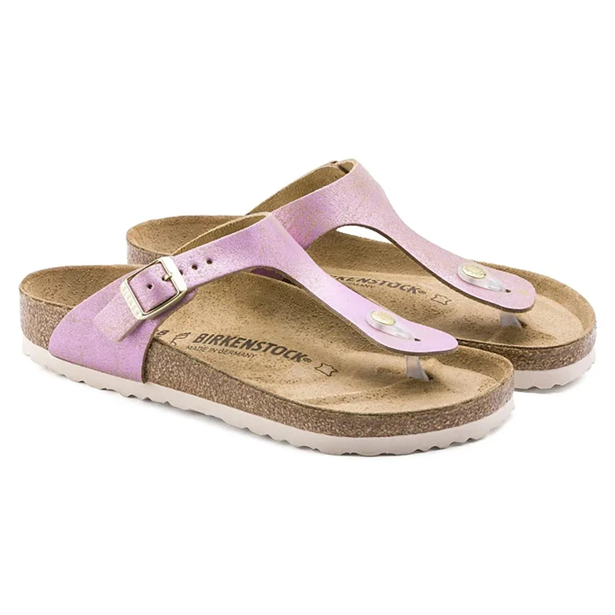 Birkenstock Gizeh Leather Washed Metallic Pink Sandals sold by Zulily product image thumbnail 2