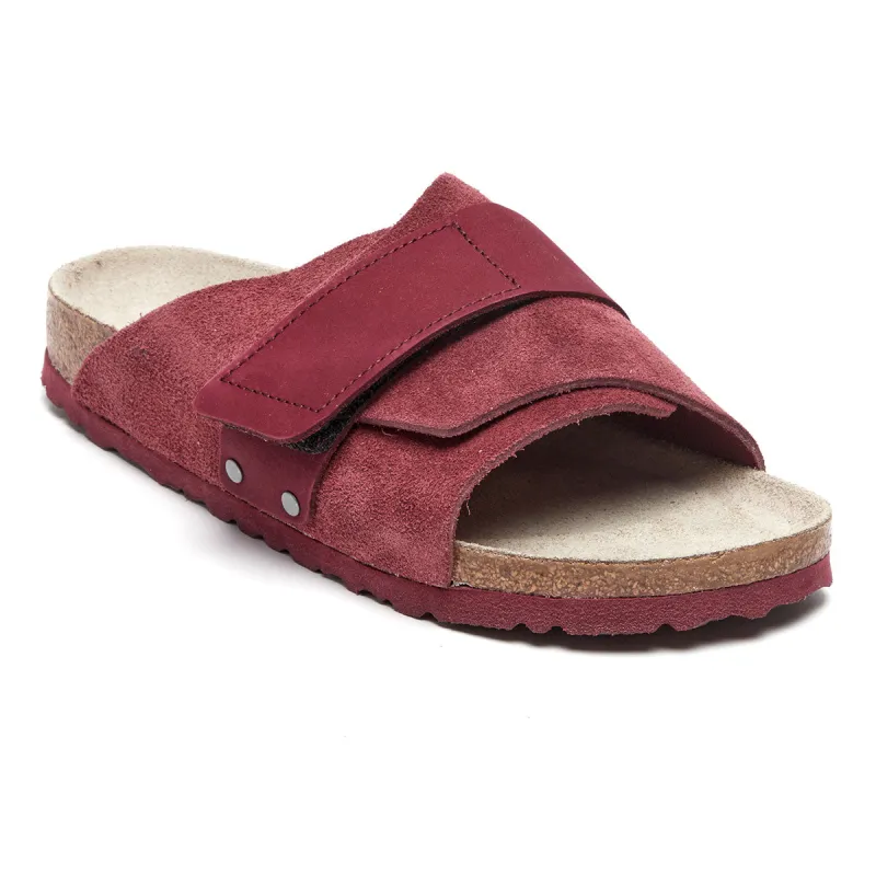 Birkenstock Kyoto Nubuck/Suede Leather Maroon Sandals sold by Zulily