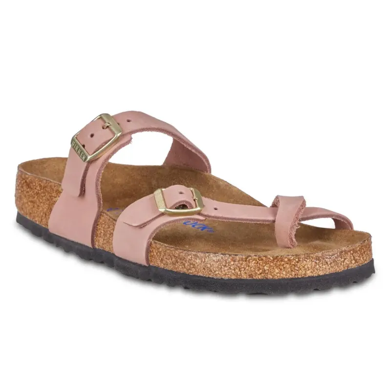 Birkenstock Women's Mayari Soft Footbed Nubuck Leather Old Rose Sandals sold by Zulily