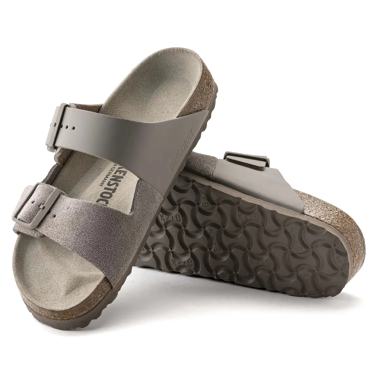 Birkenstock Arizona Split Natural Leather/Suede Grey Taupe Sandals sold by Zulily product image thumbnail 2