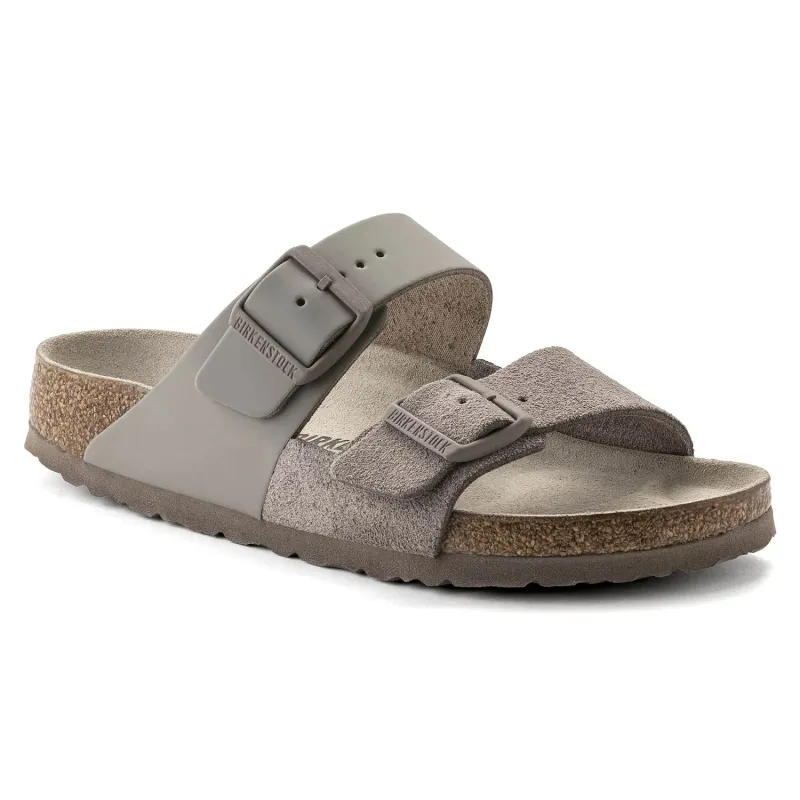 Birkenstock Arizona Split Natural Leather/Suede Grey Taupe Sandals sold by Zulily