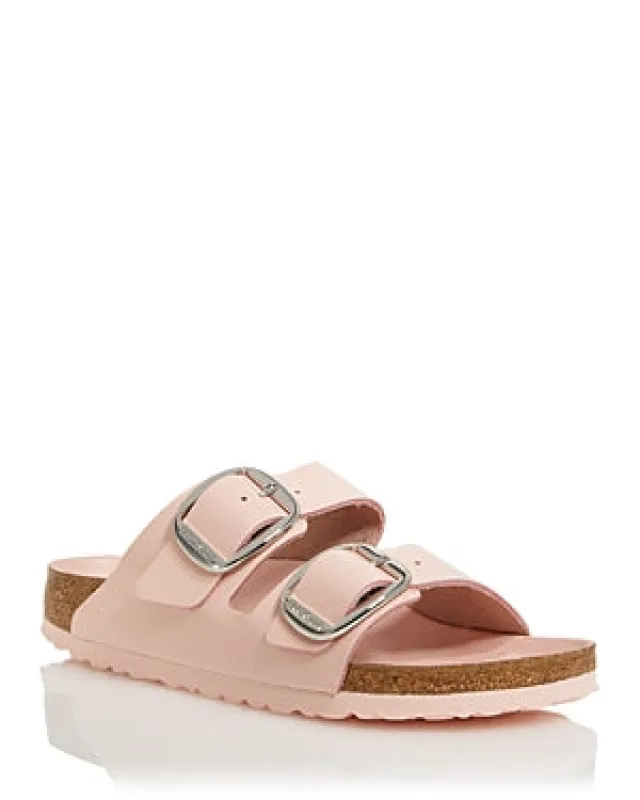 Birkenstock Arizona Big Buckle Natural Leather Patent High Shine Light Rose Sandals sold by Zulily
