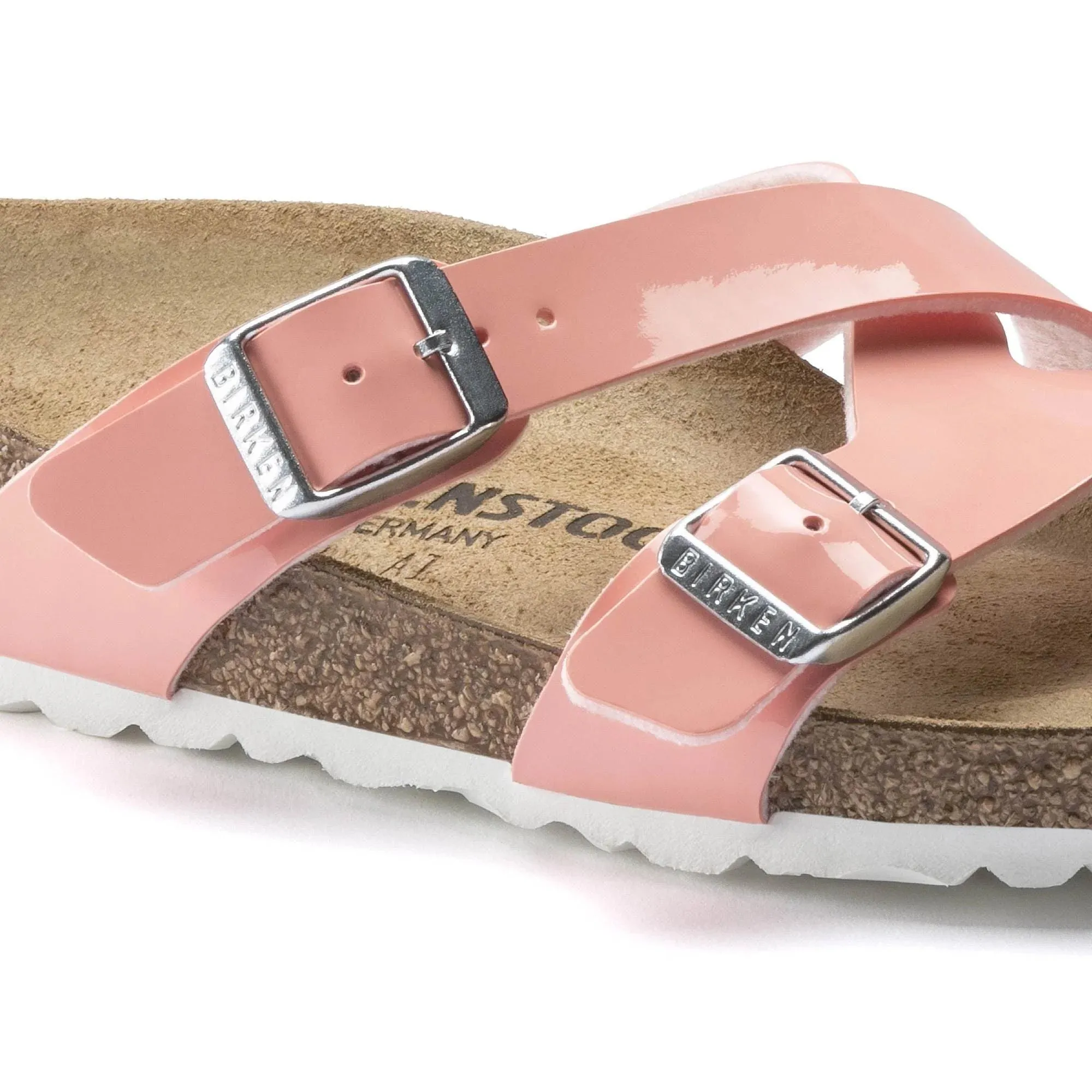 Birkenstock Women's Yao Balance Birko-Flor Patent Coral Peach Sandals sold by Zulily product image thumbnail 2