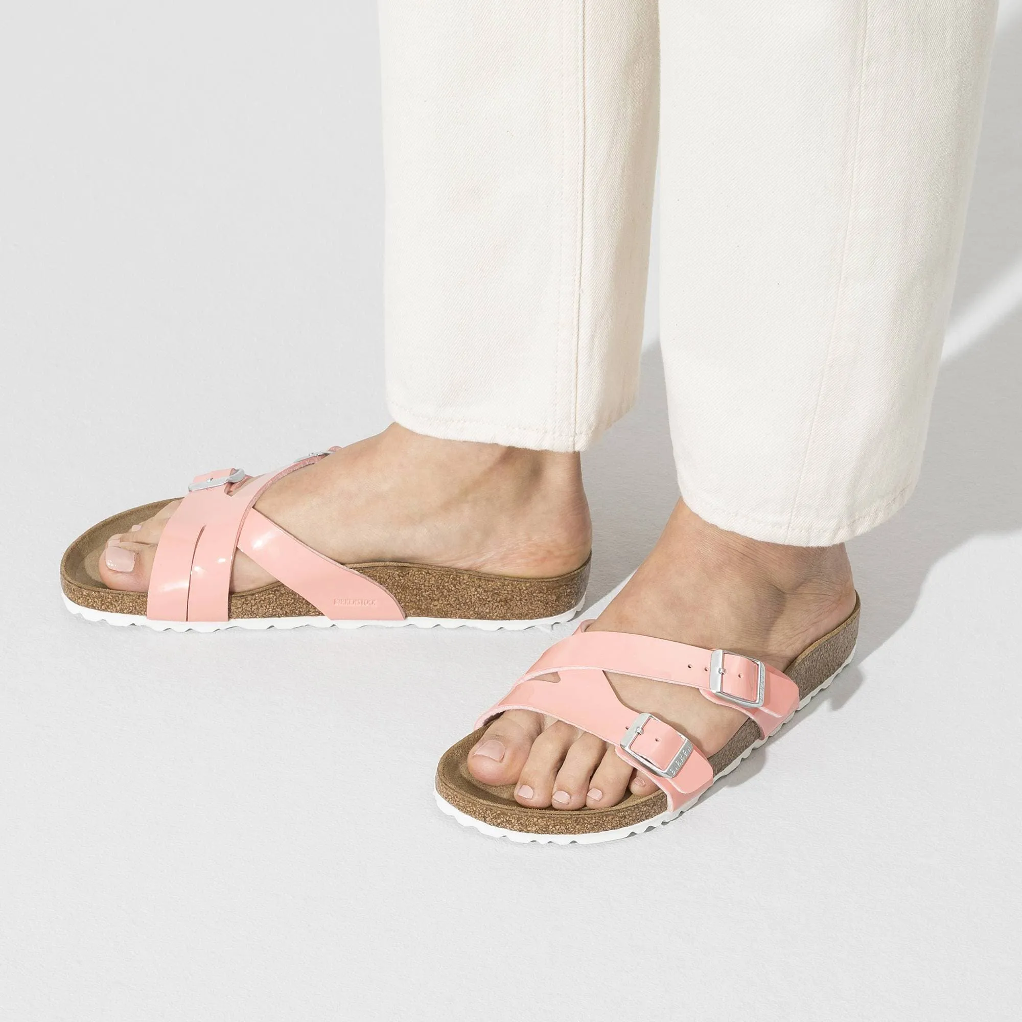 Birkenstock Women's Yao Balance Birko-Flor Patent Coral Peach Sandals sold by Zulily product image thumbnail 3