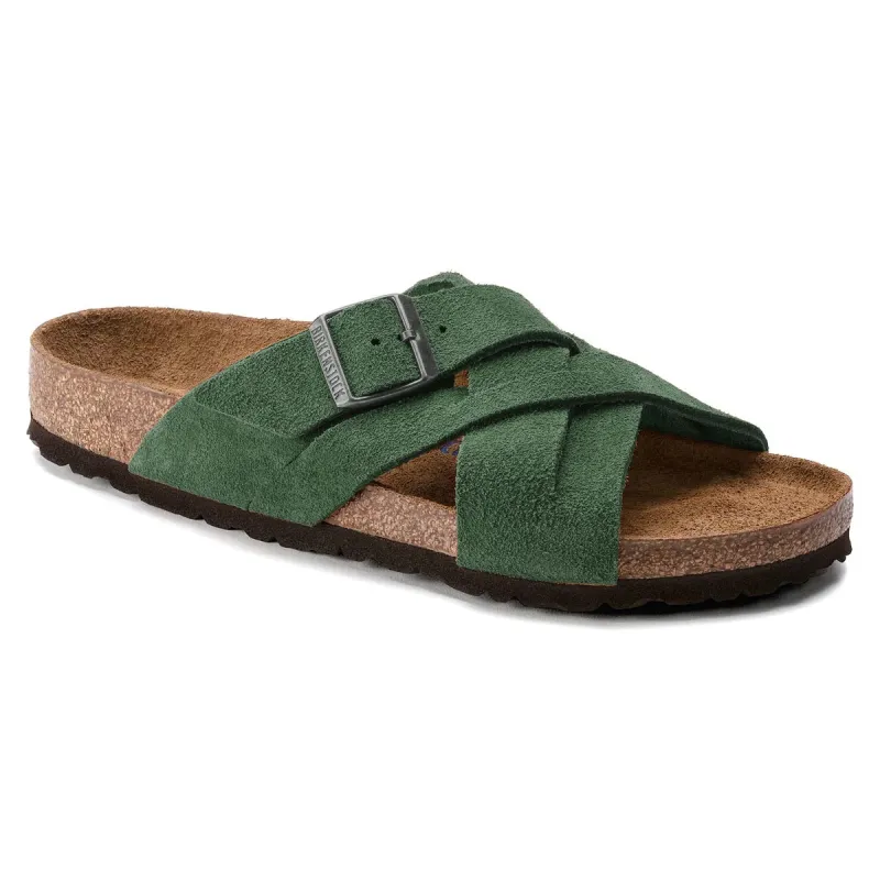 Birkenstock Lugano Suede Leather Soft Footbed Mountain View Green Sandals sold by Zulily