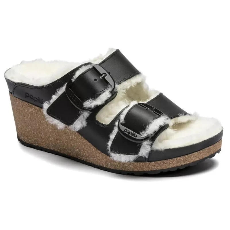Birkenstock Women's Nora Big Buckle Natural Leather Black / Eggshell Sandals sold by Zulily