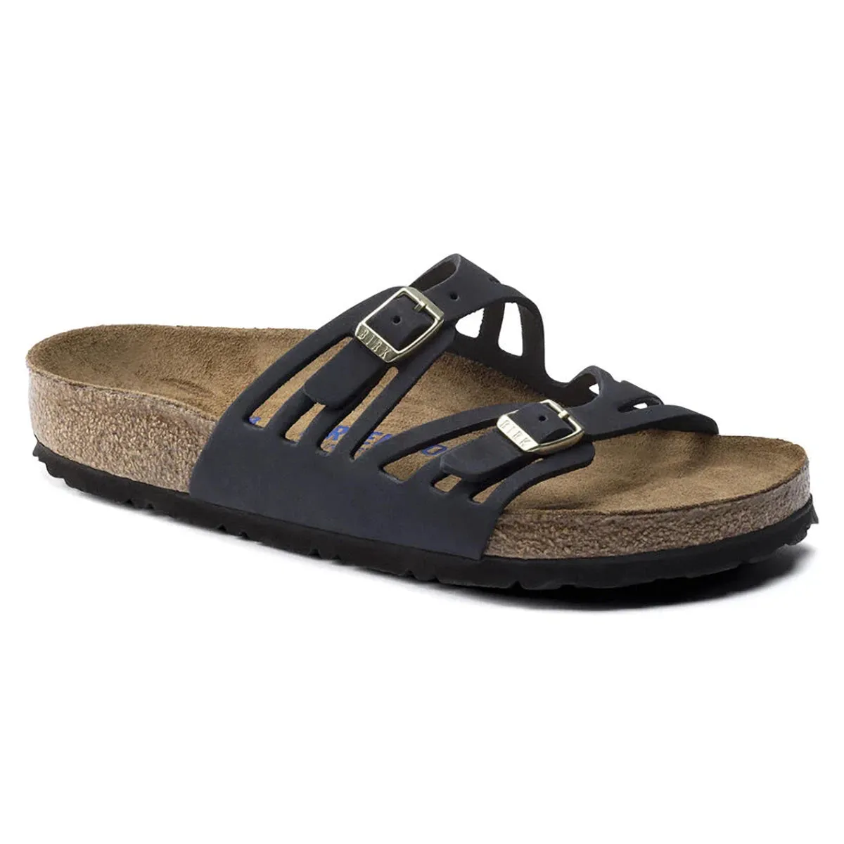Birkenstock Granada Soft Footbed Nubuck Leather Midnight Sandals sold by Zulily