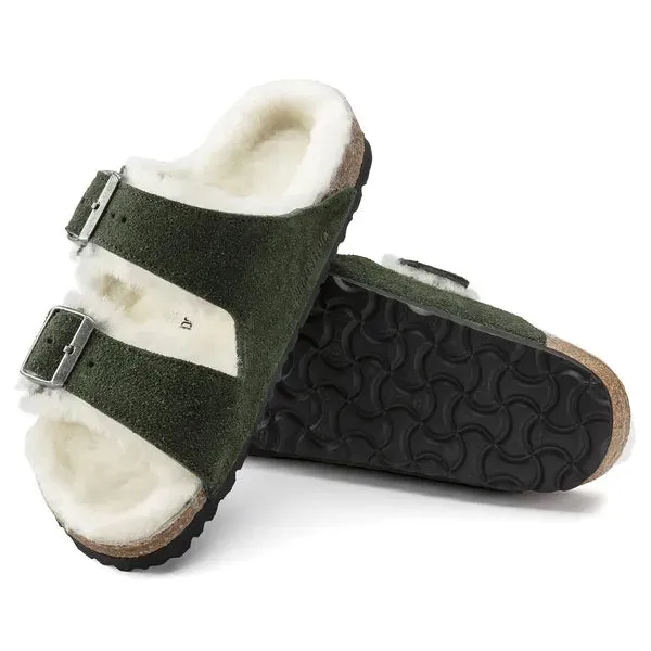 Birkenstock Arizona Shearling Suede Leather Mountain View Green Sandals sold by Zulily product image thumbnail 2