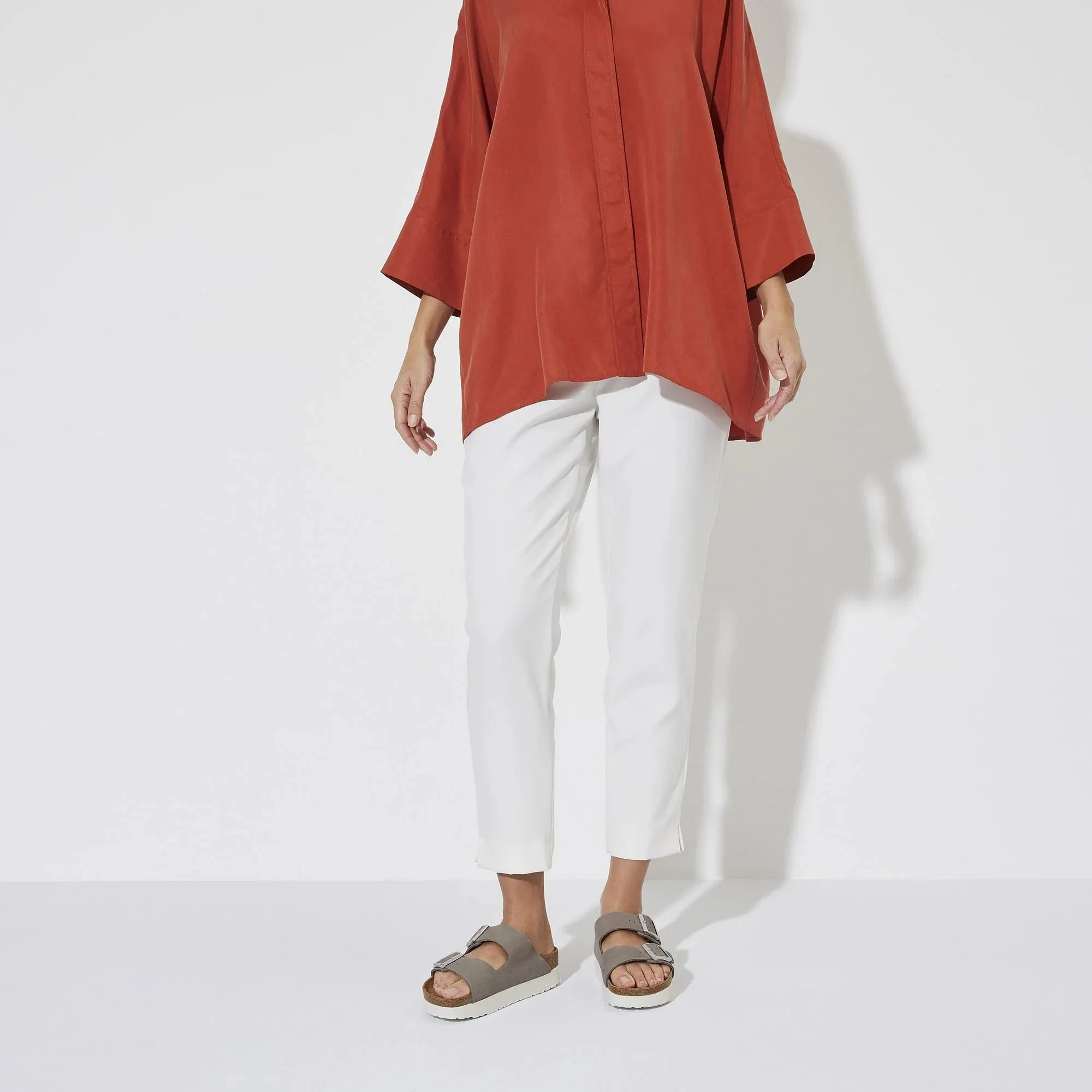 Birkenstock Women's Arizona Platform Nubuck Leather Dove Grey Sandals sold by Zulily product image thumbnail 5