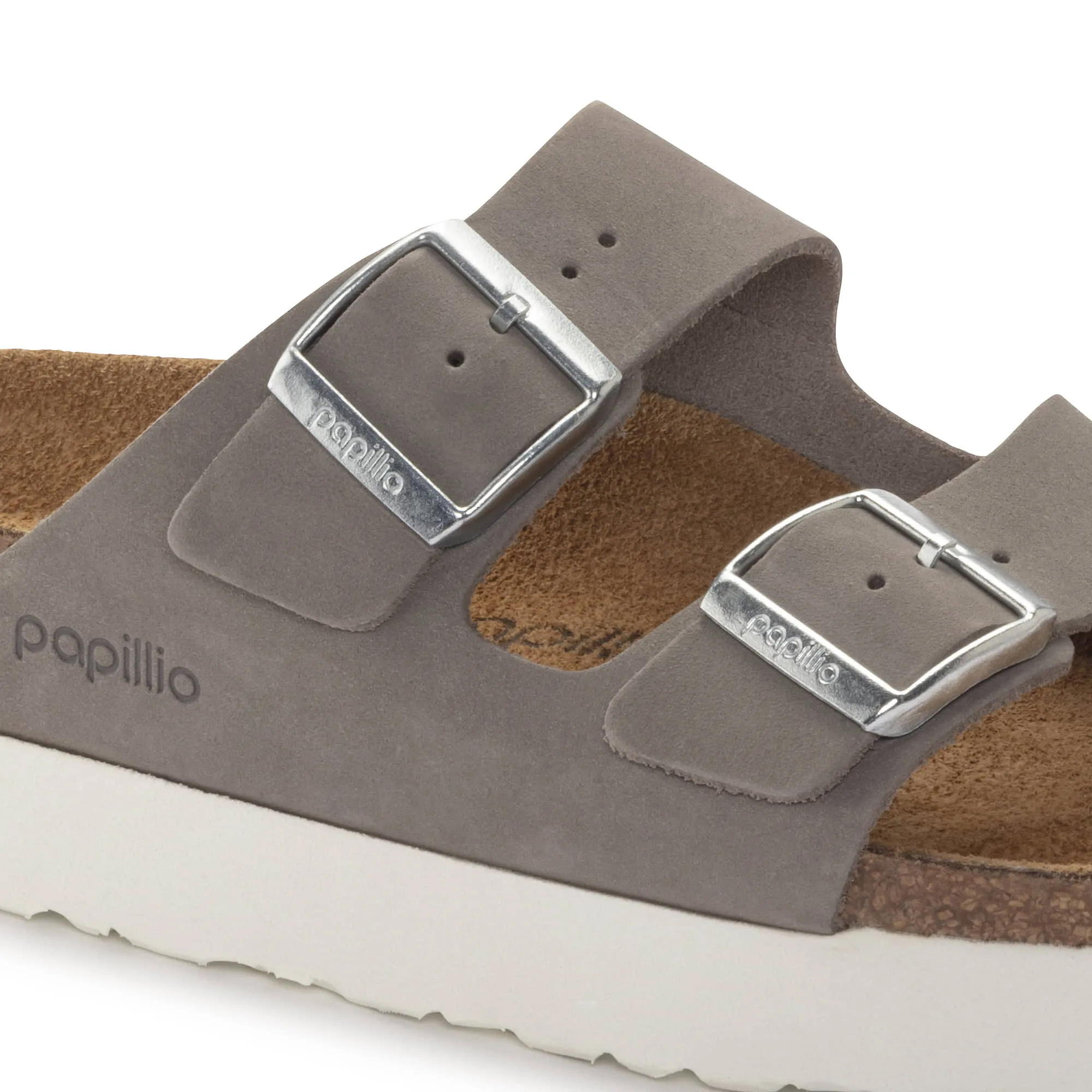 Birkenstock Women's Arizona Platform Nubuck Leather Dove Grey Sandals sold by Zulily product image thumbnail 2