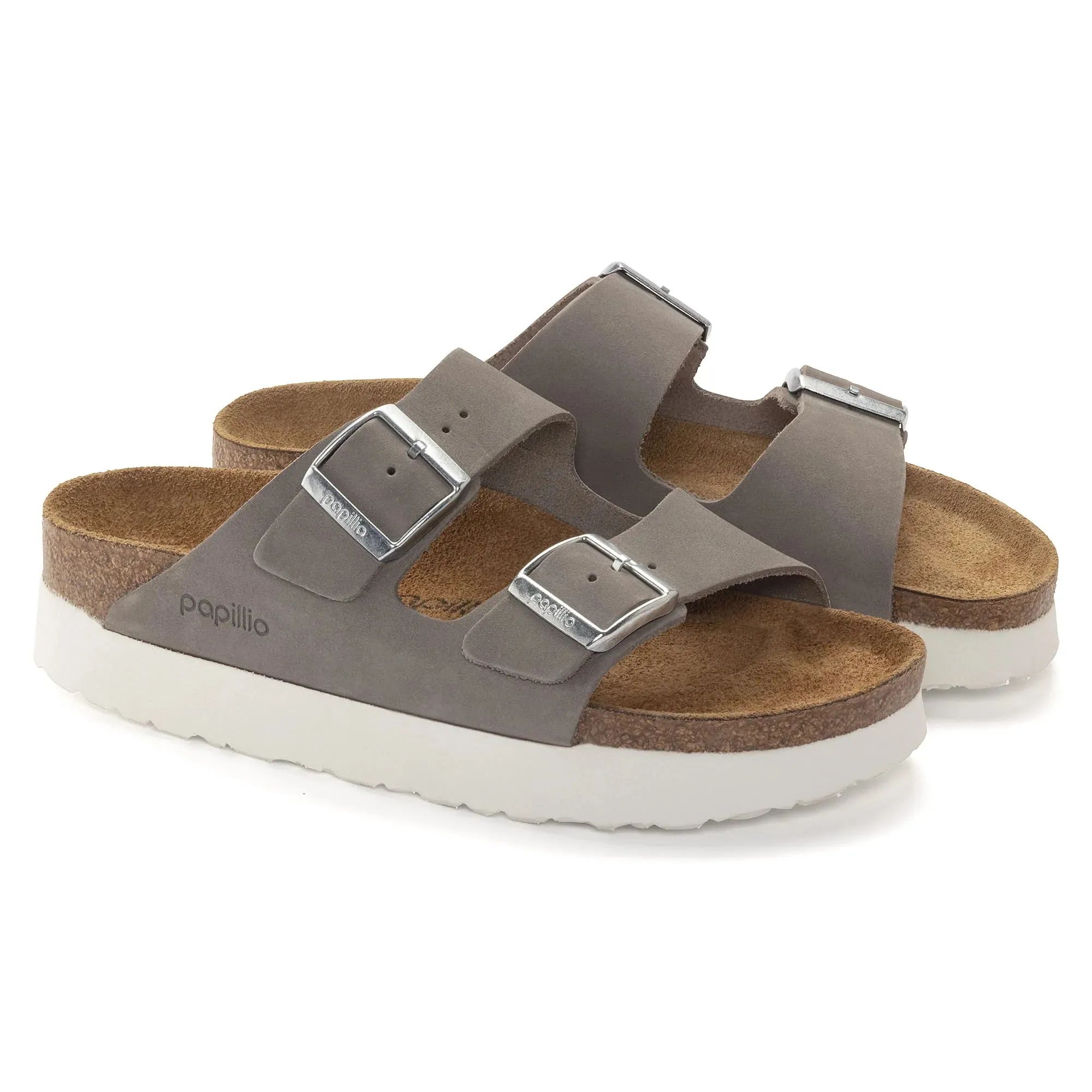 Birkenstock Women's Arizona Platform Nubuck Leather Dove Grey Sandals sold by Zulily product image thumbnail 3