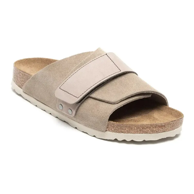 Birkenstock Kyoto Nubuck/Suede Leather Taupe Sandals sold by Zulily