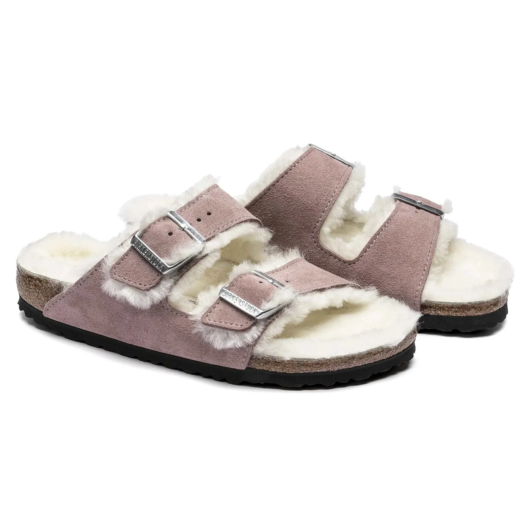 Birkenstock Arizona Shearling Suede Leather Soft Mauve Sandals sold by Zulily product image thumbnail 3