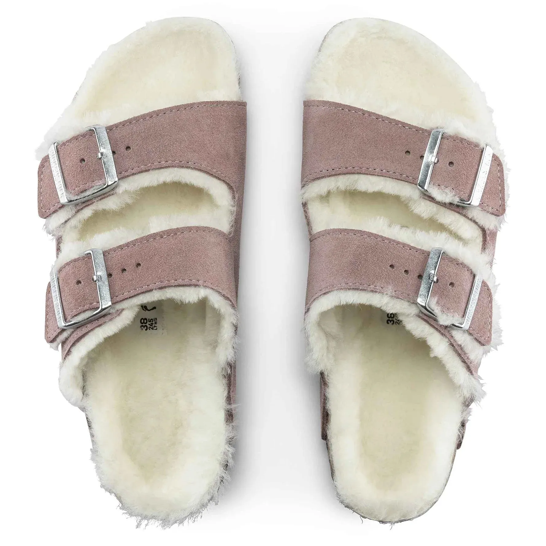 Birkenstock Arizona Shearling Suede Leather Soft Mauve Sandals sold by Zulily product image thumbnail 4