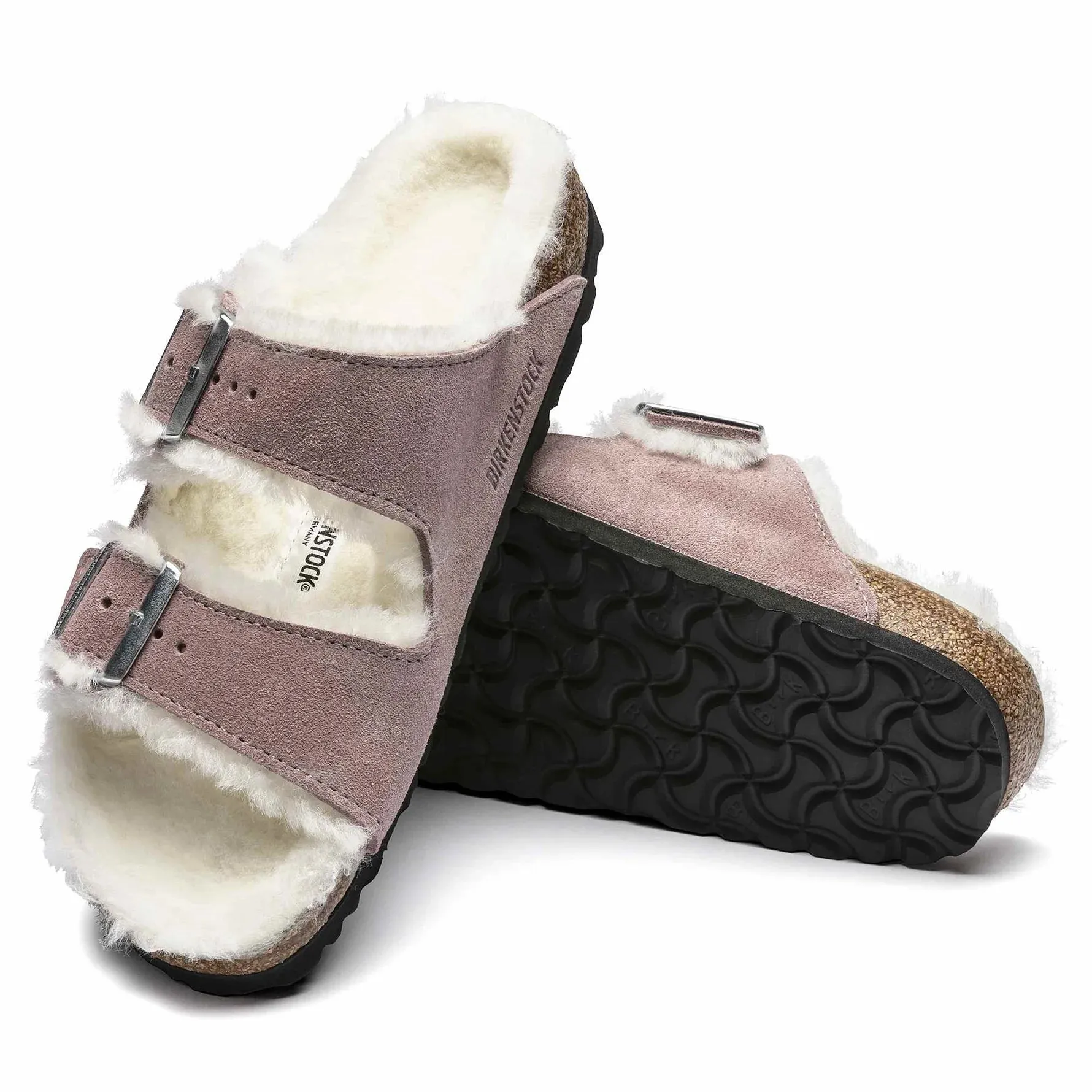 Birkenstock Arizona Shearling Suede Leather Soft Mauve Sandals sold by Zulily product image thumbnail 5