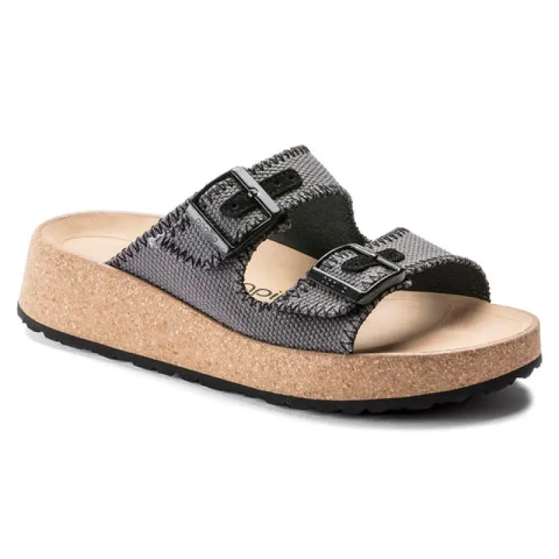 Birkenstock Women's Gabriela Natural Fibre Mix Anthracite Sandals made by Birkenstock