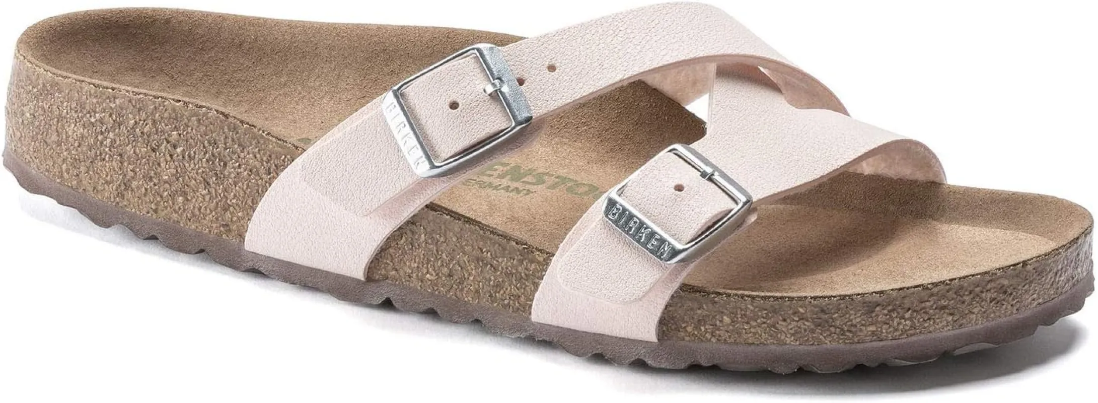 Birkenstock Yao Vegan Birkibuc Light Rose Sandals sold by Zulily