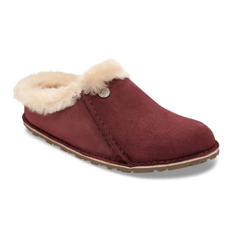 Birkenstock Zermatt Premium Suede Leather Maroon Slippers sold by Zulily