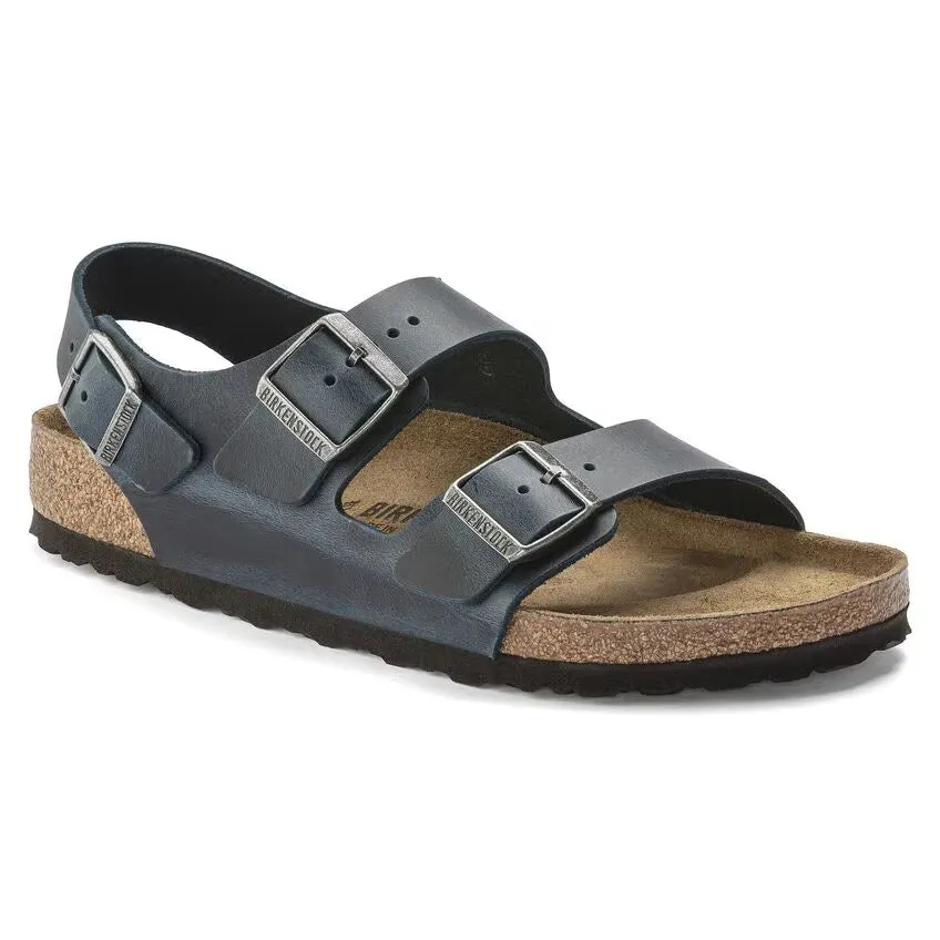 Birkenstock Milano Oiled Leather Insignia Blue sold by Zulily
