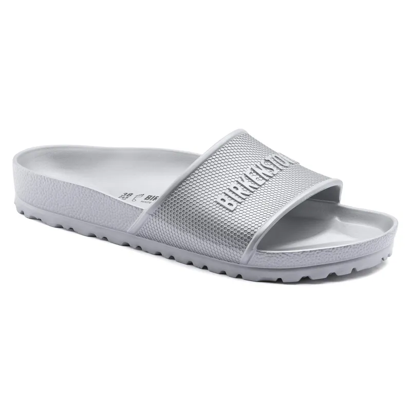 Birkenstock Barbados EVA Metallic Silver sold by Zulily