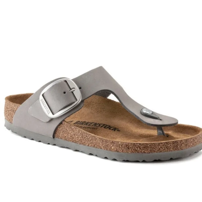 Birkenstock Gizeh Big Buckle Nubuck Leather Dove Gray sold by Zulily