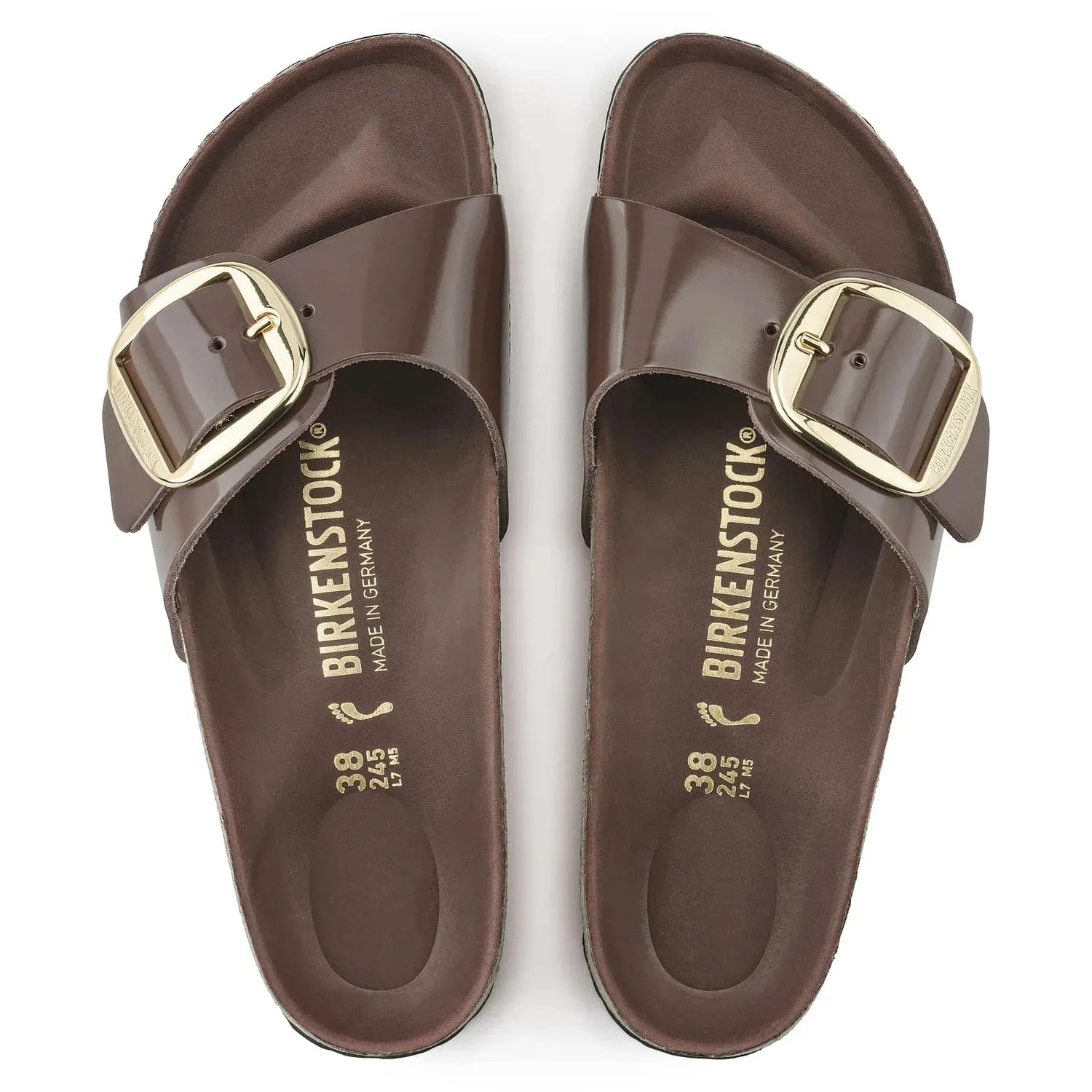 Birkenstock Madrid Big Buckle Natural Leather Patent Chocolate sold by Zulily product image thumbnail 3