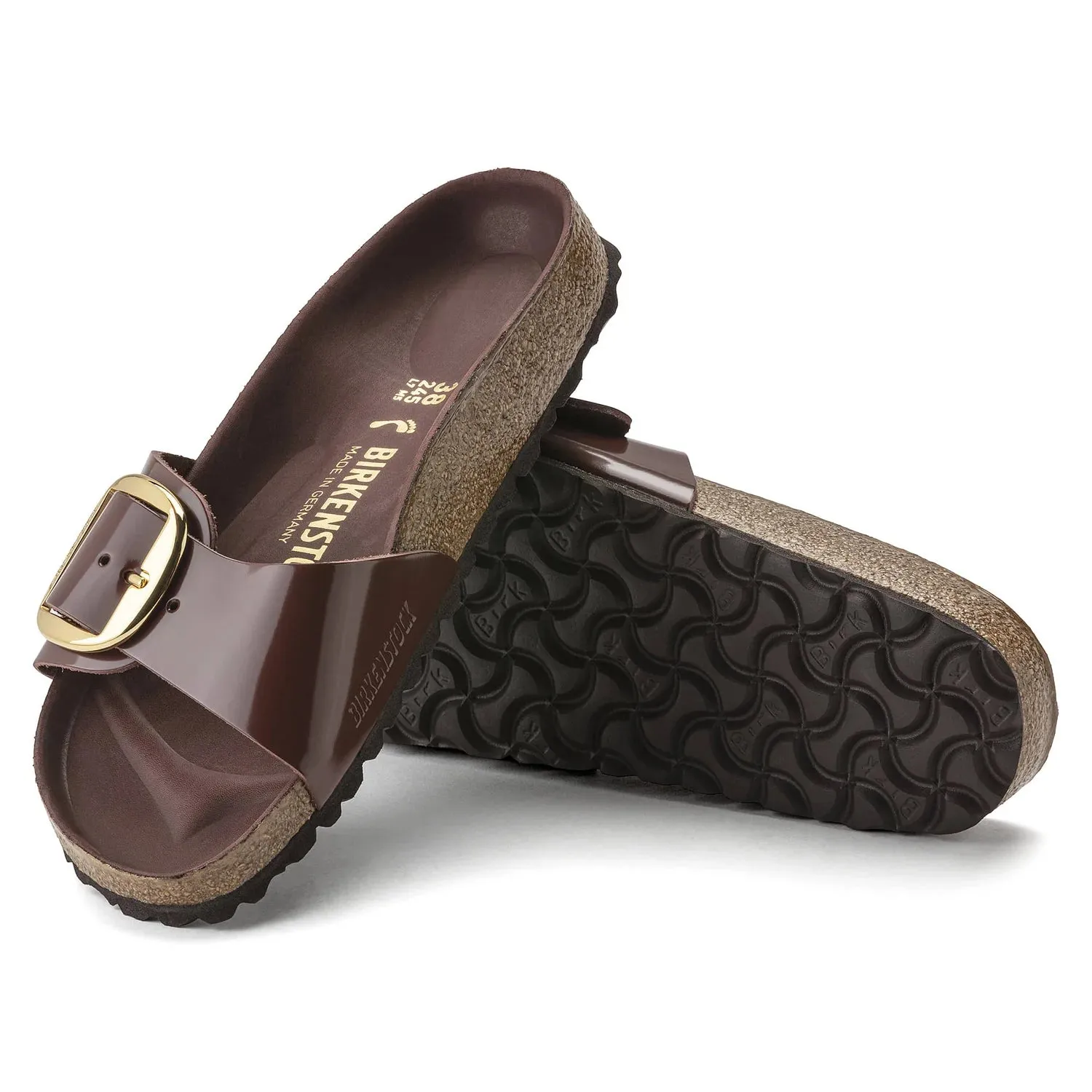 Birkenstock Madrid Big Buckle Natural Leather Patent Chocolate sold by Zulily product image thumbnail 2