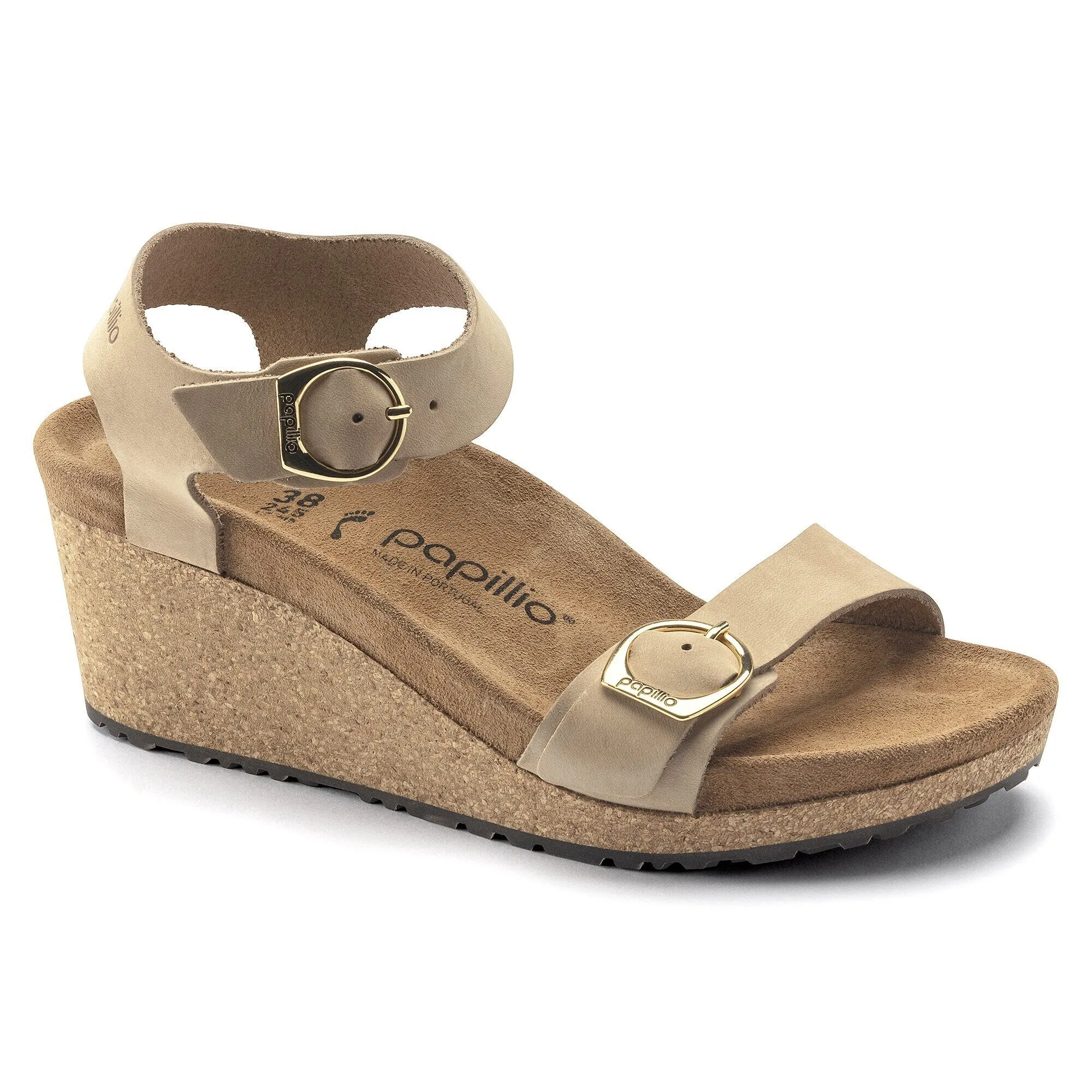 Birkenstock Soley Nubuck Leather Sandcastle sold by Zulily