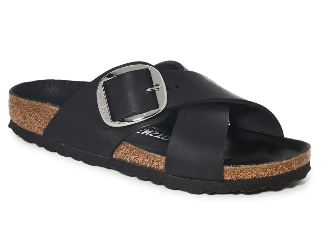 Birkenstock Siena Big Buckle Oiled Leather Black sold by Zulily