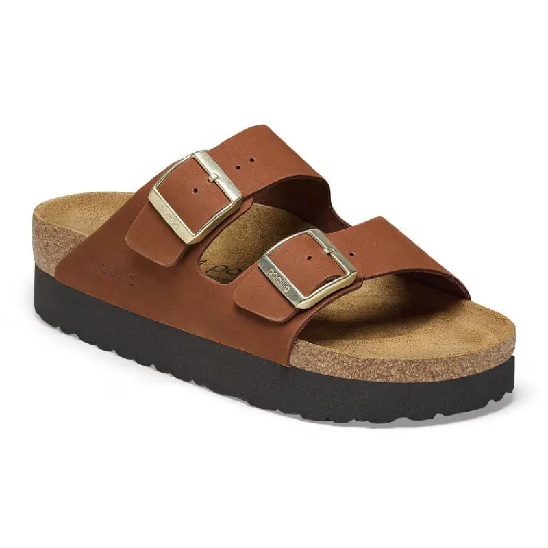 Birkenstock Arizona Pap Platform Nubuck Leather Pecan sold by Zulily