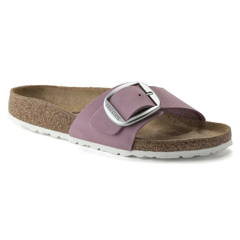 Birkenstock Madrid Big Buckle Nubuck Leather Orchid sold by Zulily