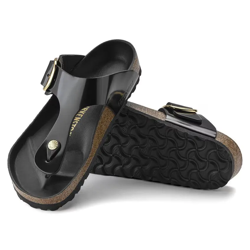 Birkenstock Gizeh Big Buckle Natural Leather Patent High Shine Black sold by Zulily product image thumbnail 2