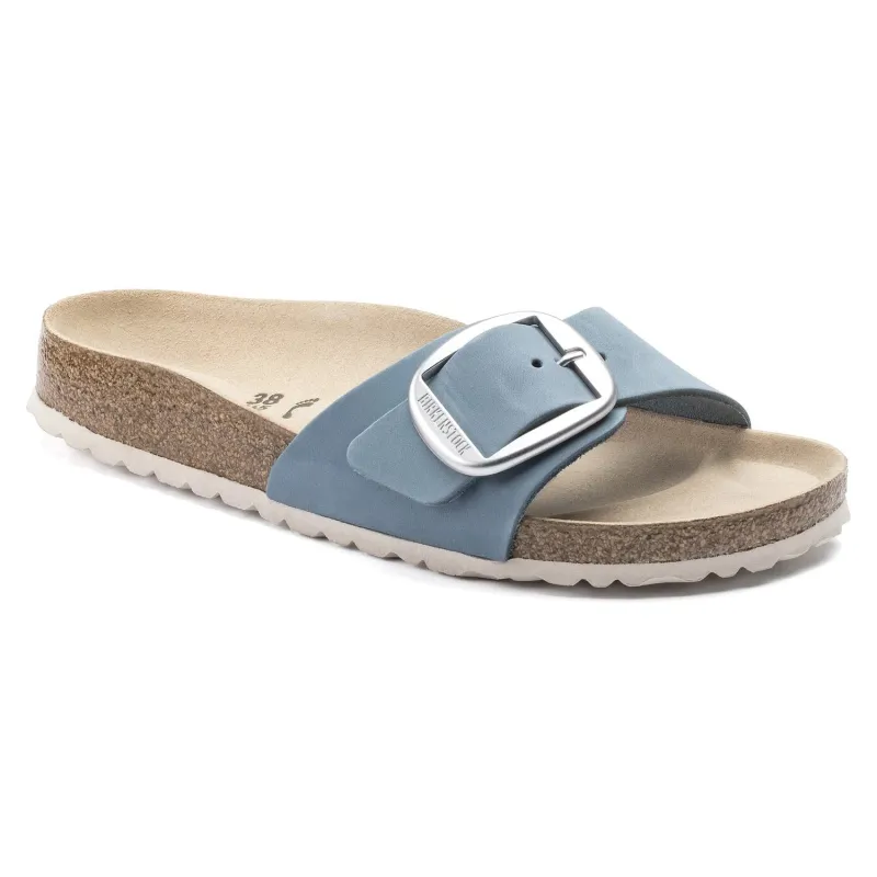 Birkenstock Madrid Big Buckle Nubuk Leather Dove Blue sold by Zulily