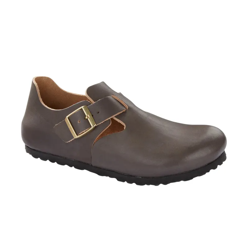 Birkenstock London Leather Graphite sold by Zulily