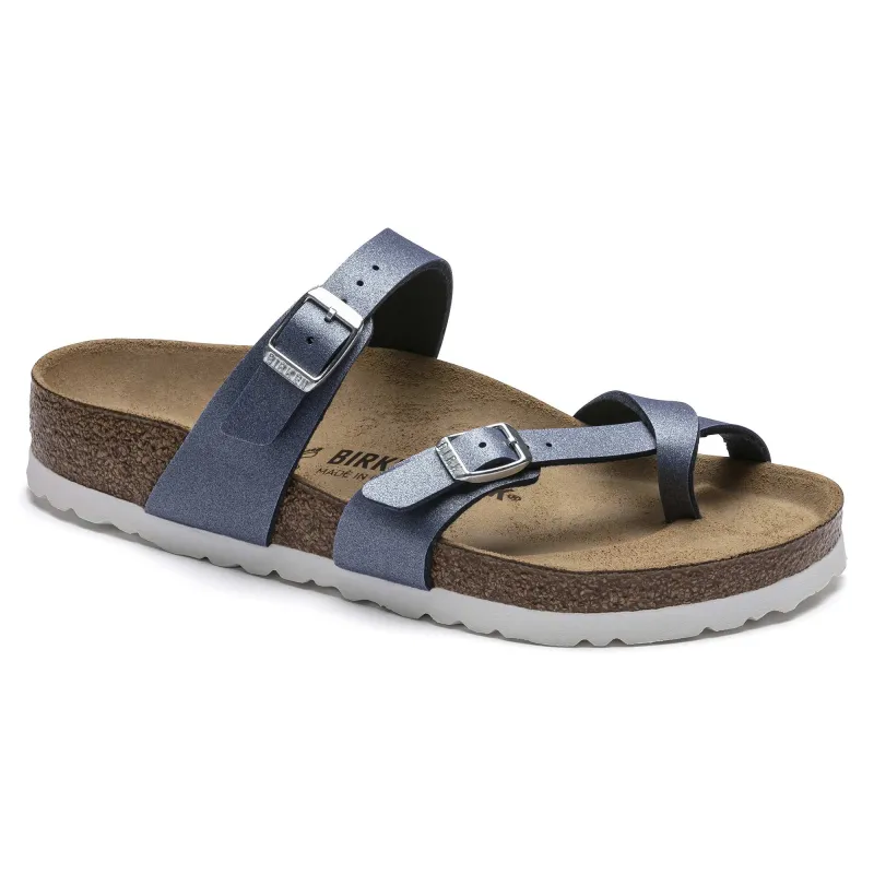 Birkenstock Mayari Birko-Flor Icy Metallic Azure Blue sold by Zulily