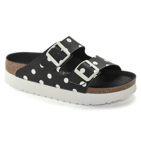 Birkenstock Arizona Pap Birko-Flor Platform Black White Dots sold by Zulily