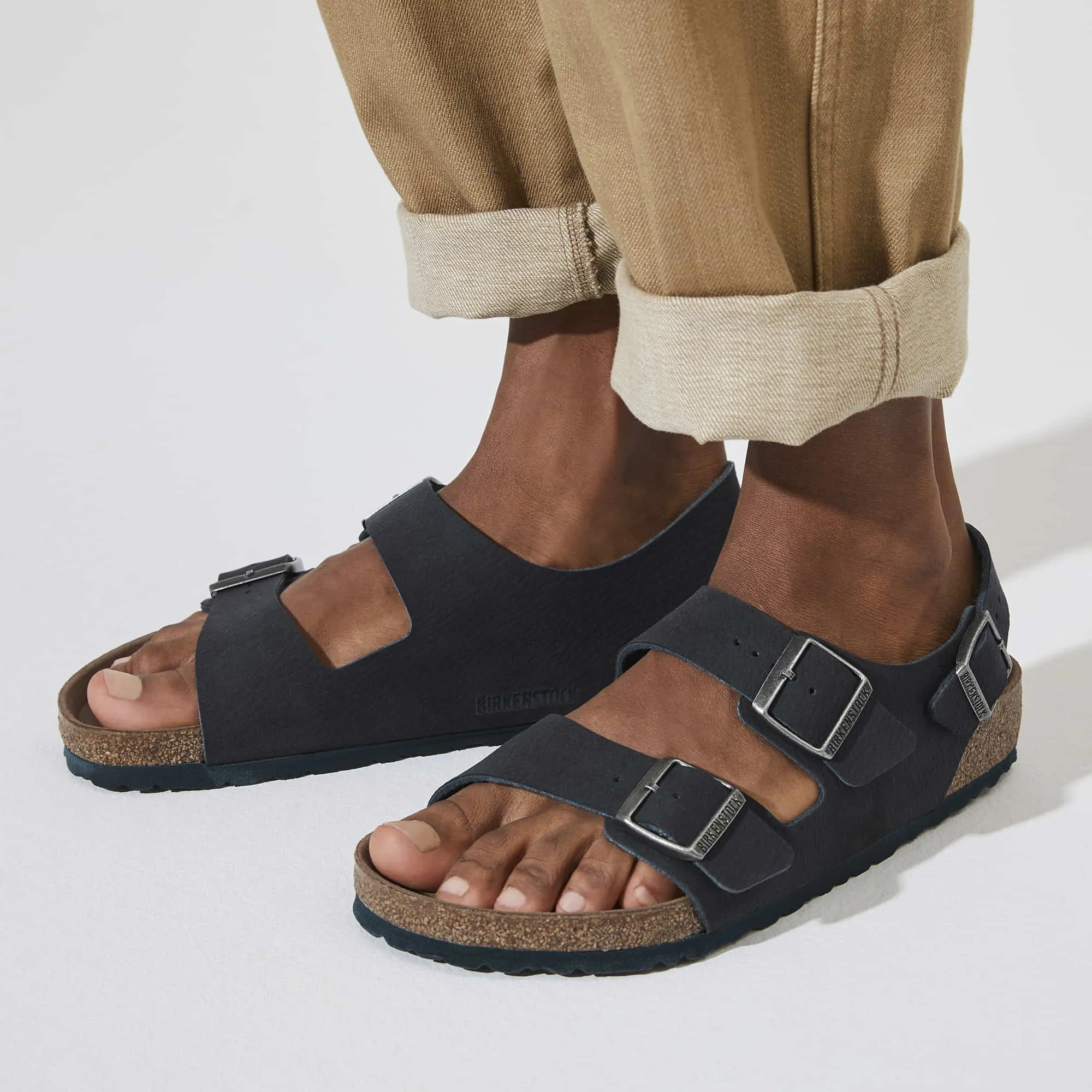 Birkenstock Milano Vegan Microfiber Desert Dust Indigo Blue sold by Zulily product image thumbnail 3